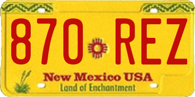 NM license plate 870REZ