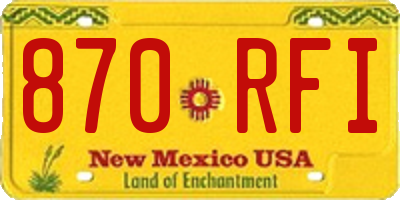 NM license plate 870RFI