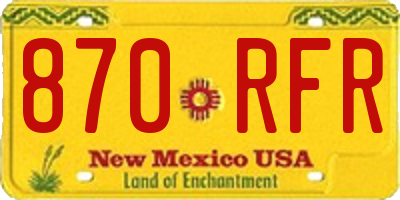 NM license plate 870RFR
