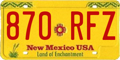 NM license plate 870RFZ
