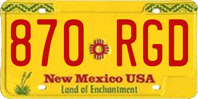 NM license plate 870RGD