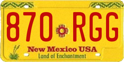 NM license plate 870RGG
