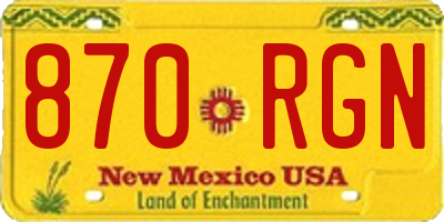 NM license plate 870RGN