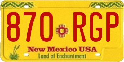NM license plate 870RGP