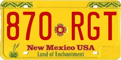 NM license plate 870RGT