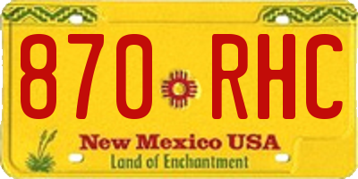 NM license plate 870RHC