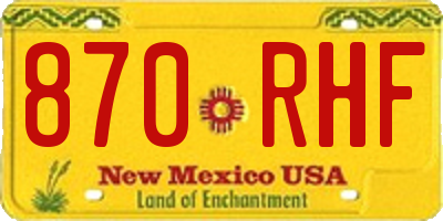 NM license plate 870RHF