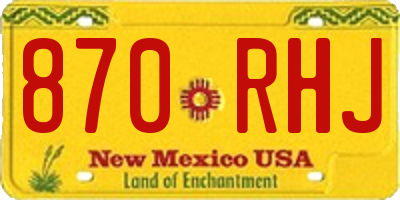 NM license plate 870RHJ