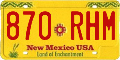 NM license plate 870RHM