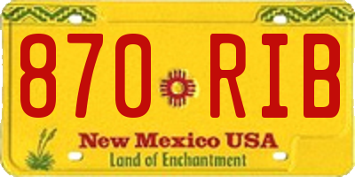 NM license plate 870RIB