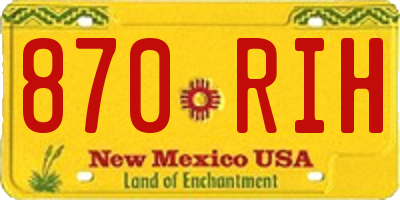 NM license plate 870RIH