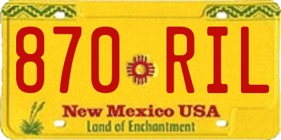 NM license plate 870RIL