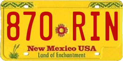NM license plate 870RIN