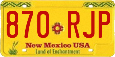 NM license plate 870RJP