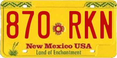 NM license plate 870RKN