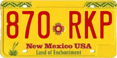 NM license plate 870RKP