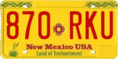 NM license plate 870RKU