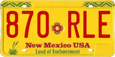 NM license plate 870RLE