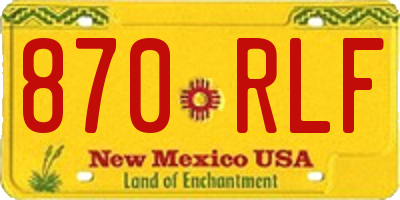 NM license plate 870RLF