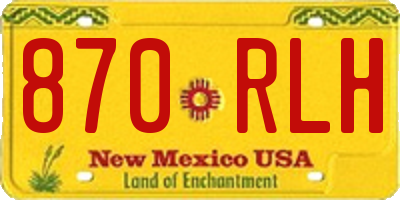 NM license plate 870RLH
