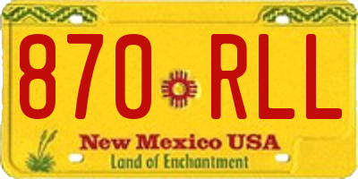 NM license plate 870RLL