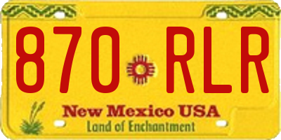 NM license plate 870RLR