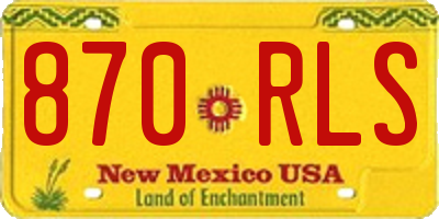 NM license plate 870RLS