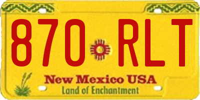 NM license plate 870RLT