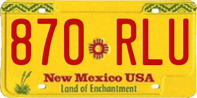 NM license plate 870RLU