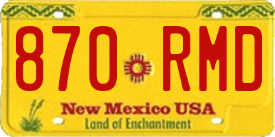NM license plate 870RMD