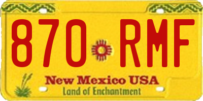 NM license plate 870RMF