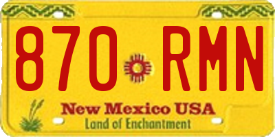 NM license plate 870RMN