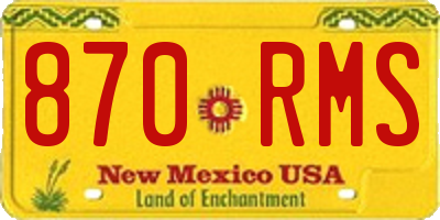 NM license plate 870RMS