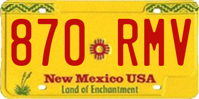 NM license plate 870RMV