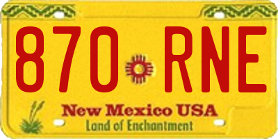 NM license plate 870RNE