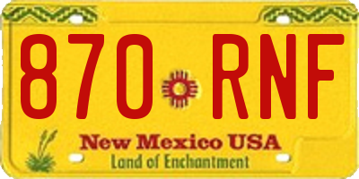 NM license plate 870RNF