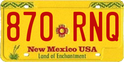 NM license plate 870RNQ