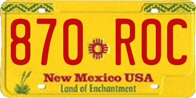 NM license plate 870ROC