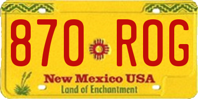 NM license plate 870ROG