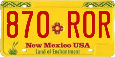 NM license plate 870ROR