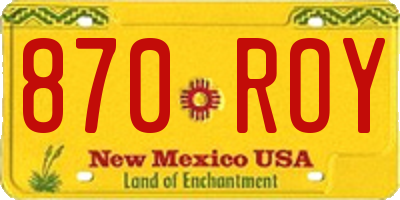 NM license plate 870ROY