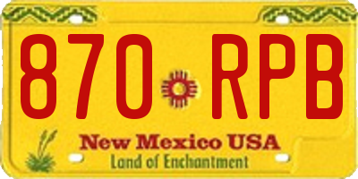 NM license plate 870RPB