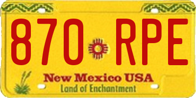 NM license plate 870RPE