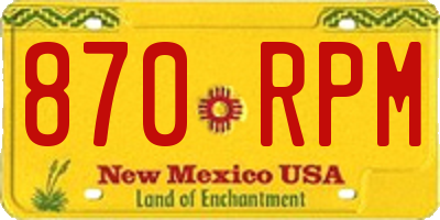 NM license plate 870RPM