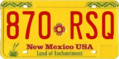 NM license plate 870RSQ