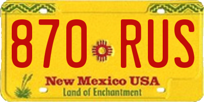 NM license plate 870RUS