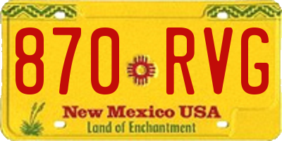NM license plate 870RVG