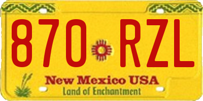 NM license plate 870RZL