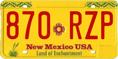 NM license plate 870RZP