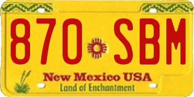 NM license plate 870SBM